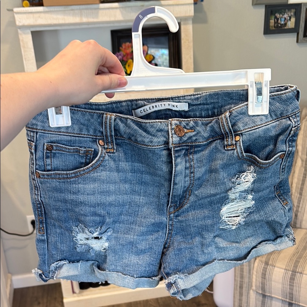 Celebrity Pink Women's Blue Denim Mini Shorts